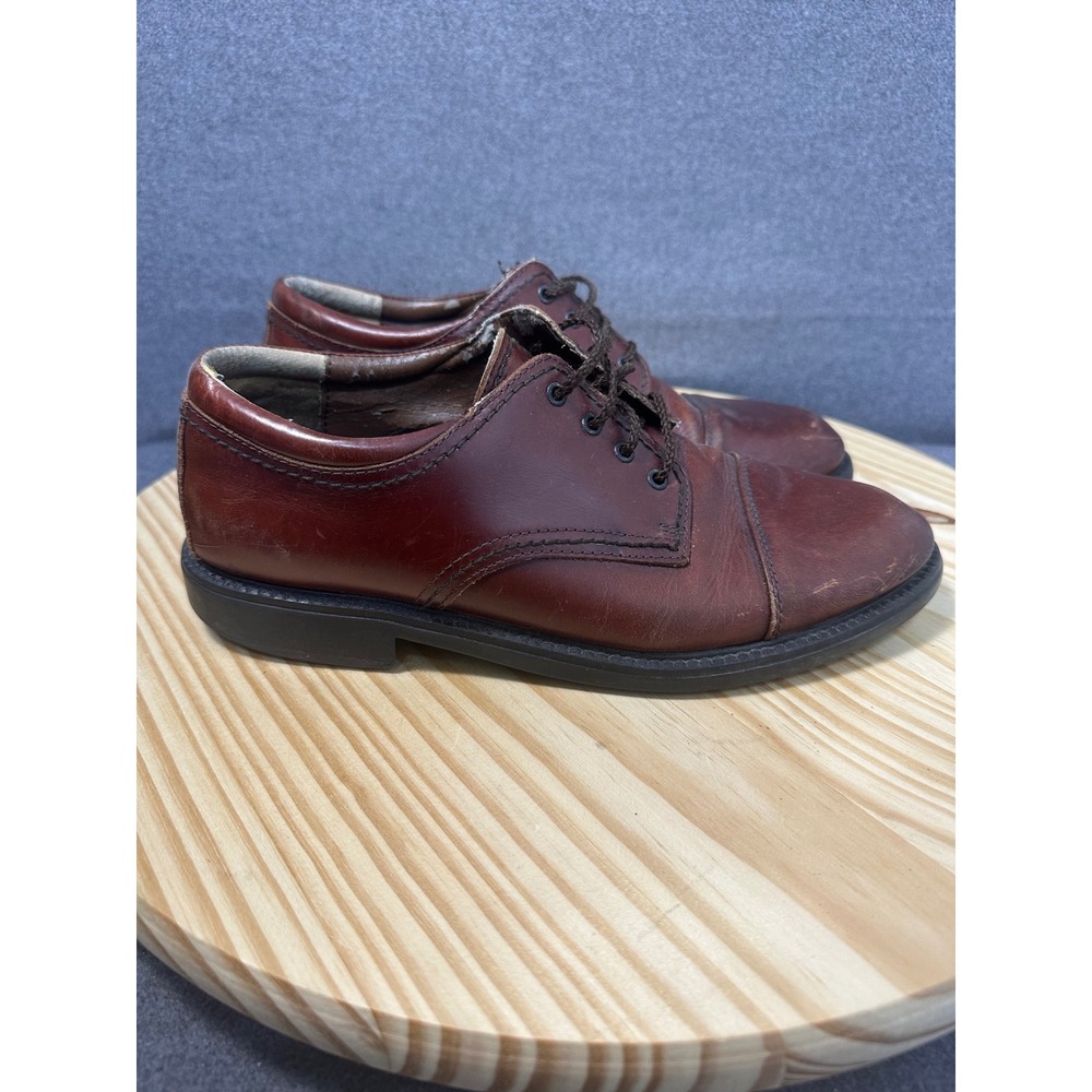 Dockers Mens Leather Cap Toe Oxford Dress Shoes Brown Size 8.5M preppy